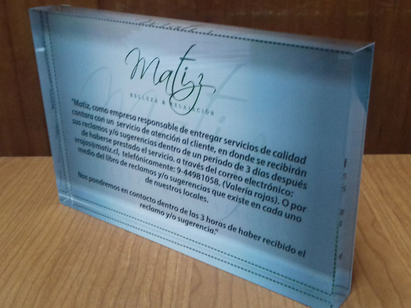 galvanos de acrílico