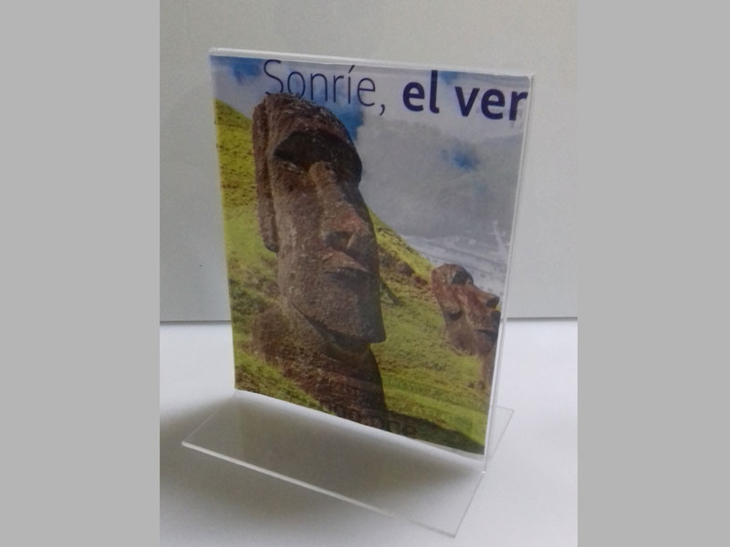 porta folletos de acrílico